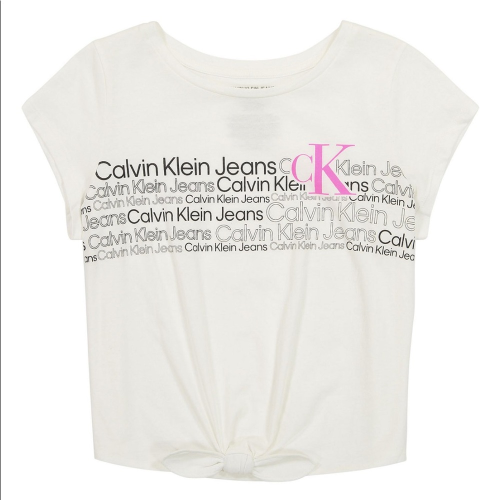 Calvin Klein Big Girl Text Pop T-Shirt. Can also fit Women Size XS.